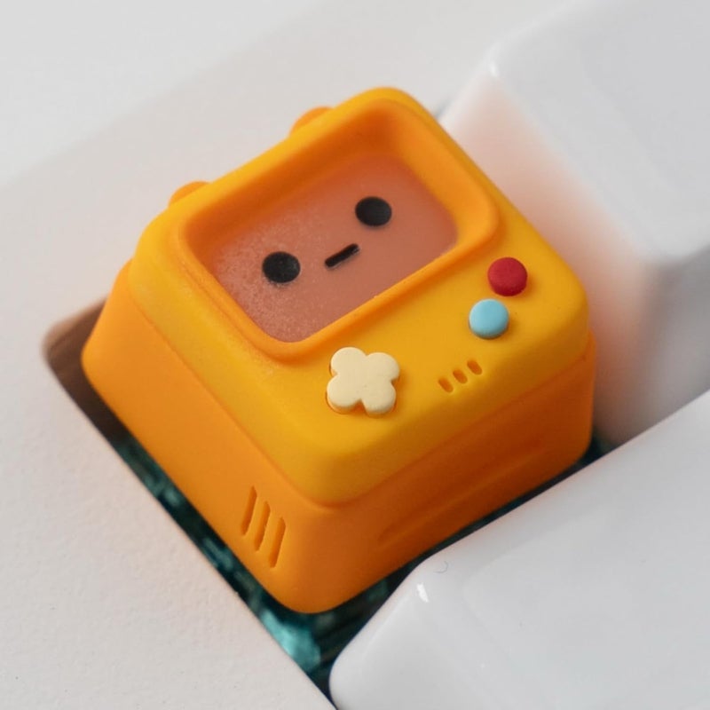 ULTRAEQUIP Artisan Keycaps, Cute Retro Game Consoler-Shpaed Keycaps, Shine Through Resin Handmade, Single 1U Replace Key for ESC Key Mechanical Keyboard (Orange) - Image 2